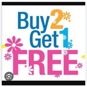 Buy two items and get one item free.  🌲🎁🎄❄️⛄️
